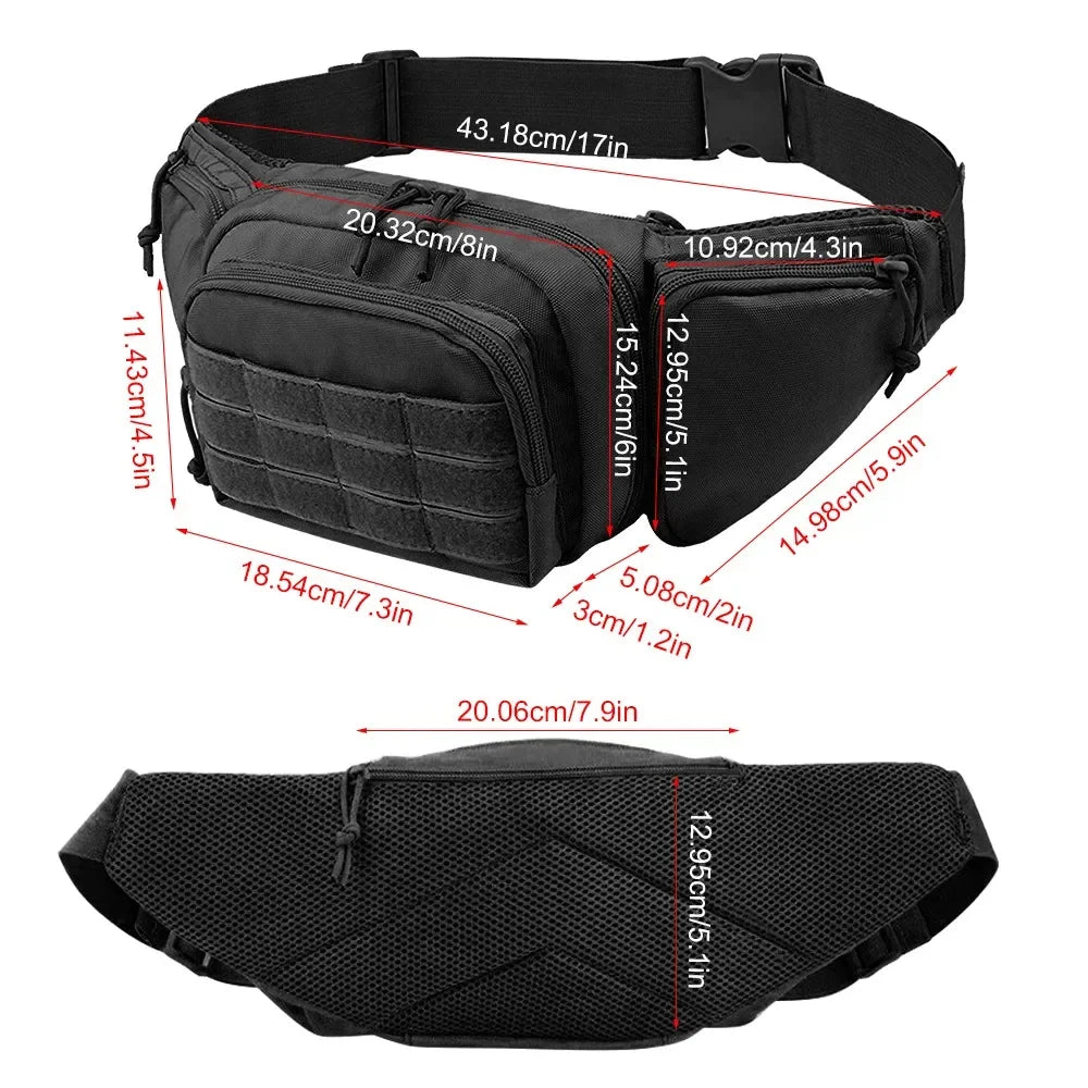 Tactical Pistol Fanny Pack with Magazine Pouch Holder for Glock 17 19 Beretta M9 Sig Sauer