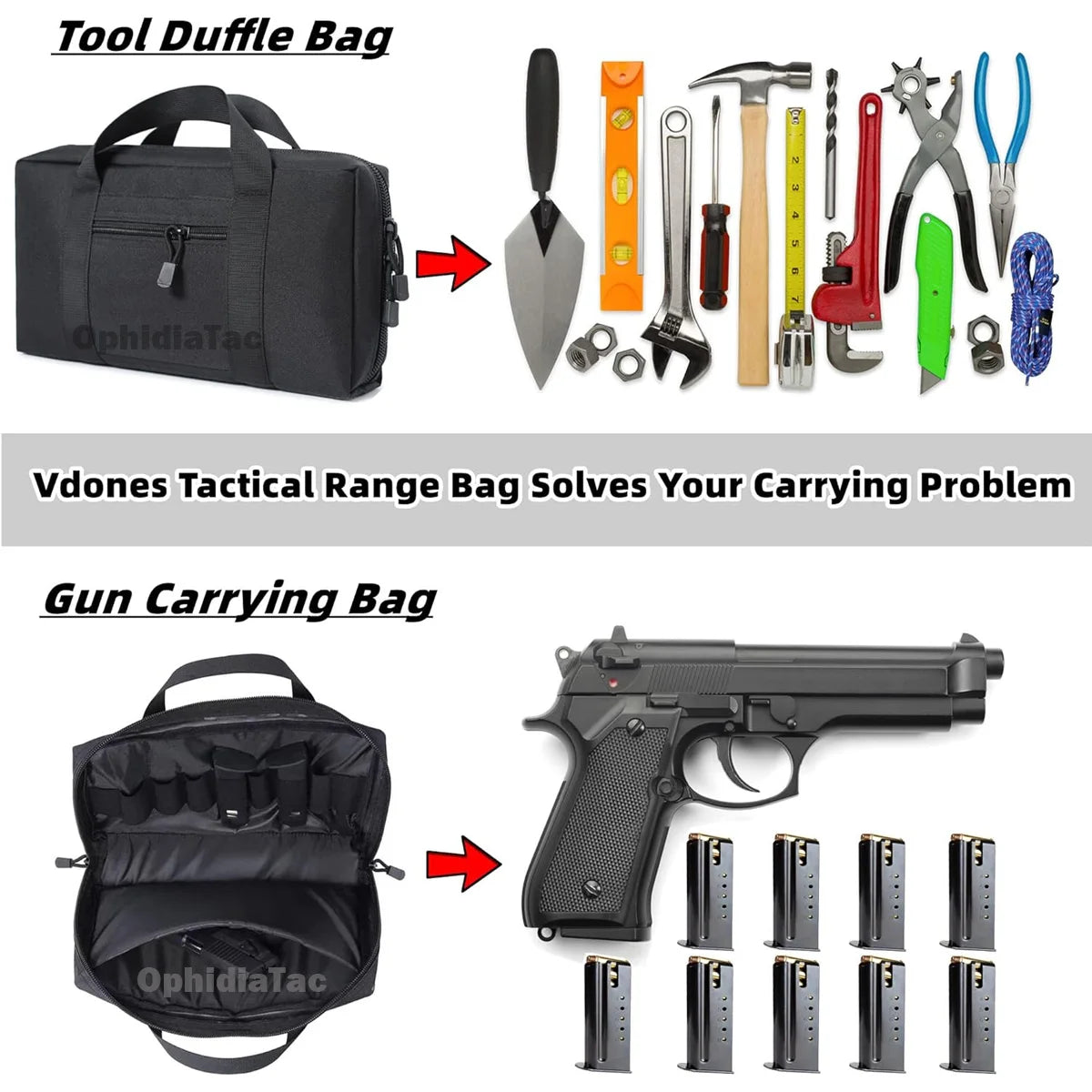 Pistol Gun Case for Glock 17 PX4 G2C Shockproof Padded Magazine Pouch Universal Handgun Bag