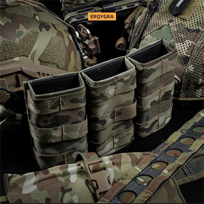 Tactical Triple Mag Pouch With Molle Clip