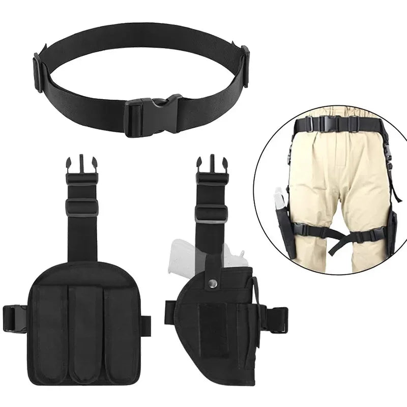 Double Drop Leg Universal Holster and Magazine Pouch