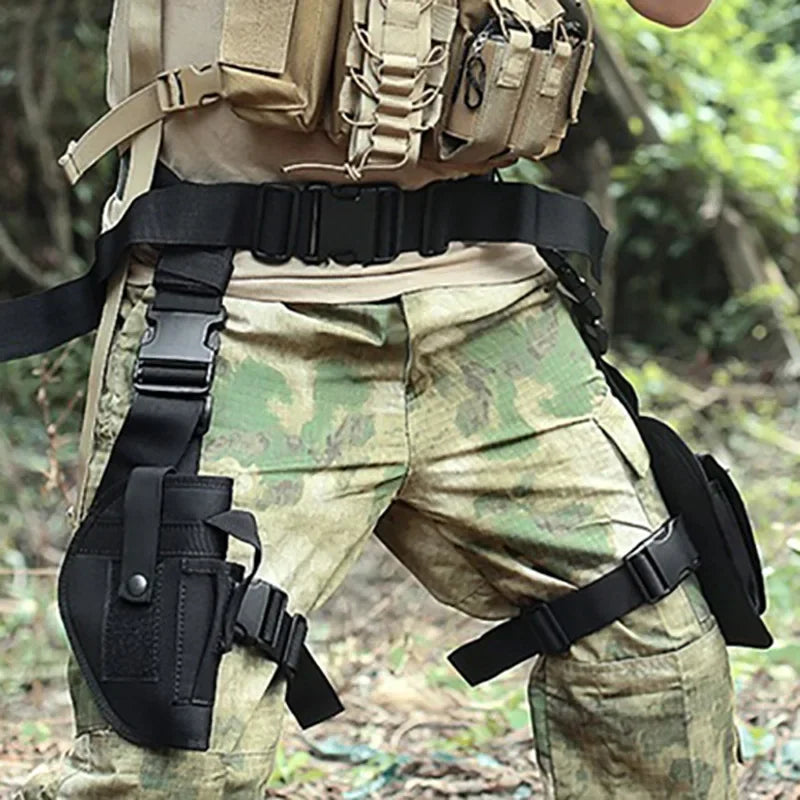 Double Drop Leg Universal Holster and Magazine Pouch