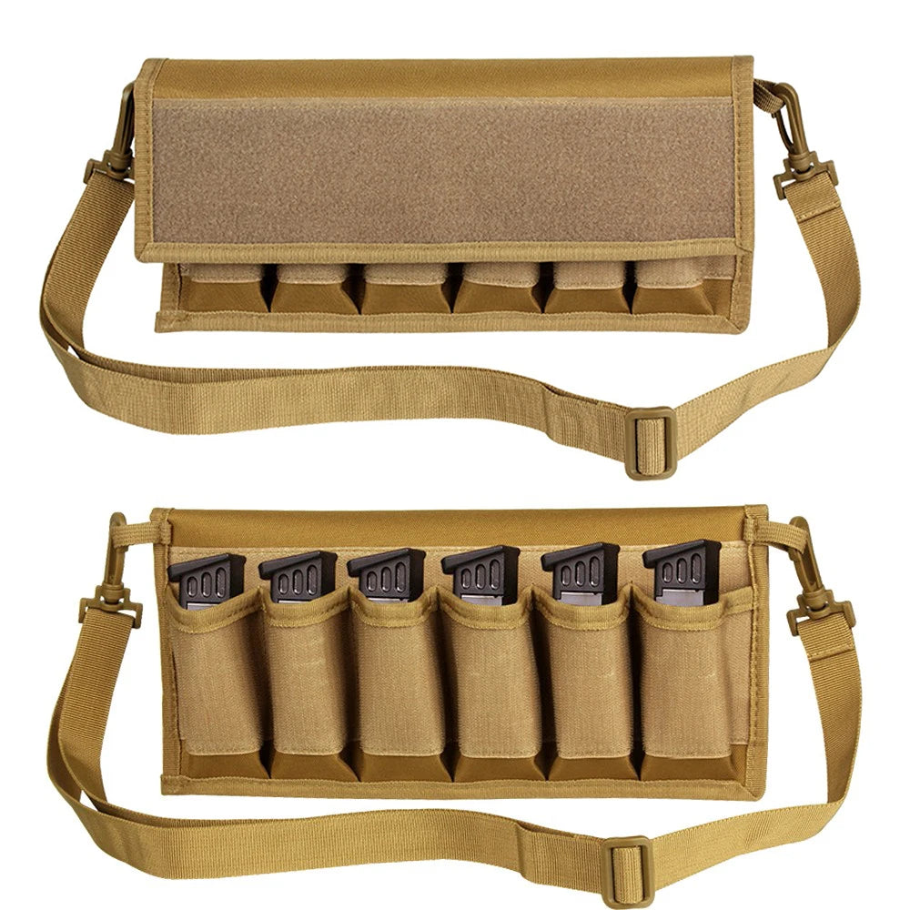 6 Magazine ammo Storage Pouch Fits 9mm .40 .45 Mag