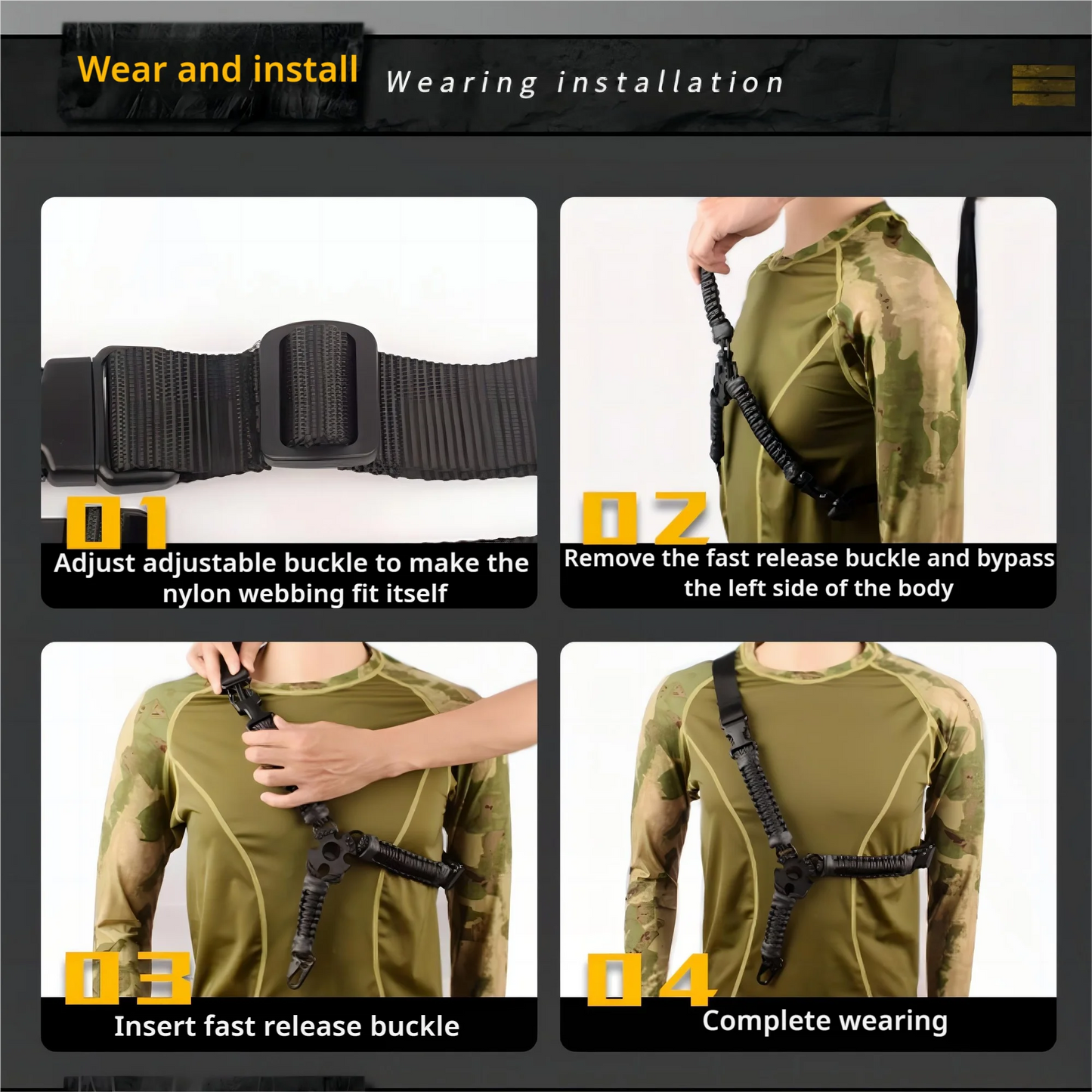 Webbed Vertical Single-point Rifle Sling