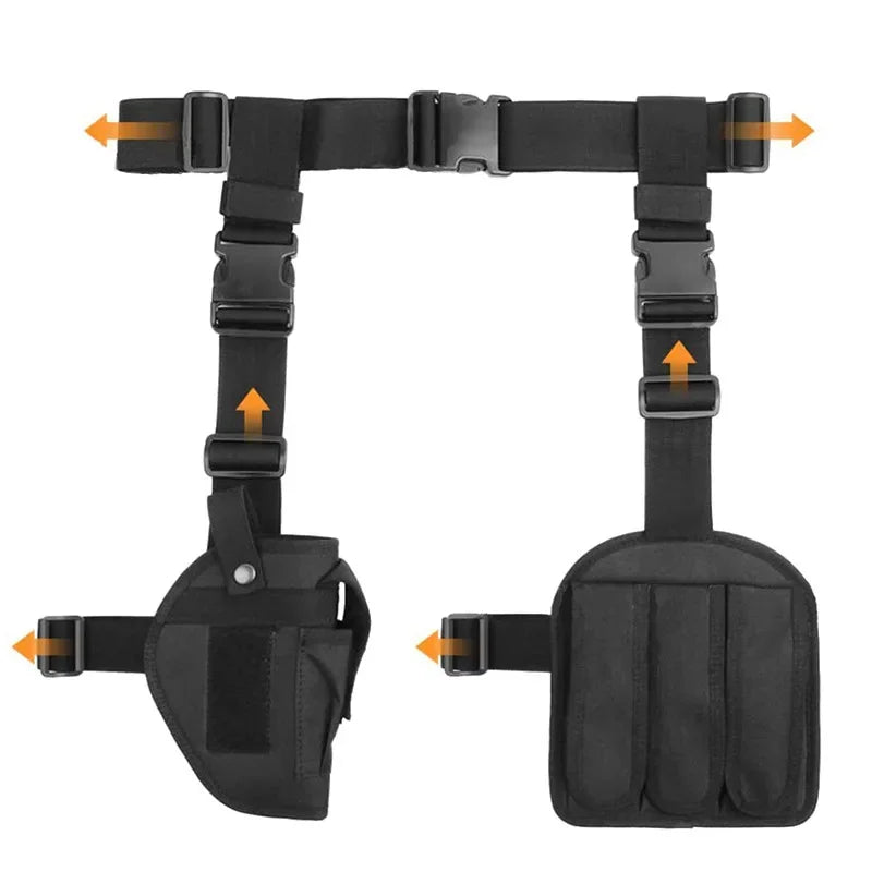 Double Drop Leg Universal Holster and Magazine Pouch