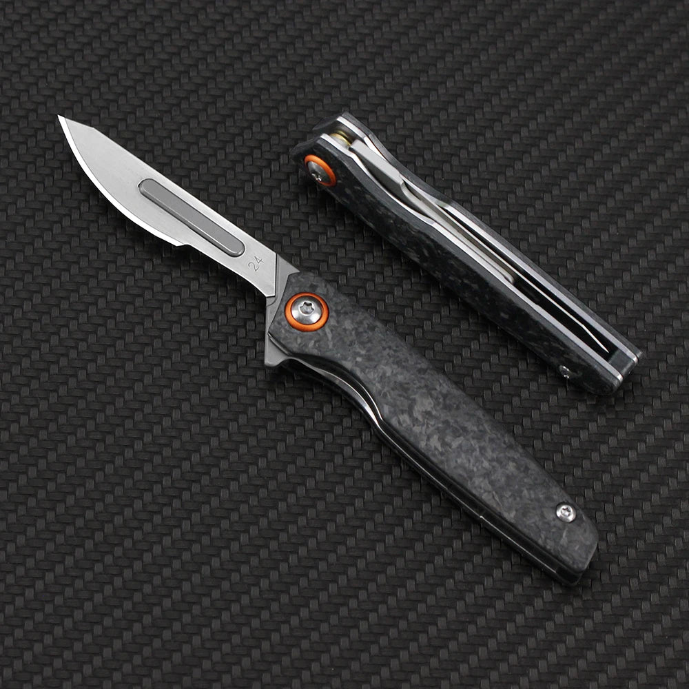 Carbon Fiber Folding Knife For Survival / Self-Defense
