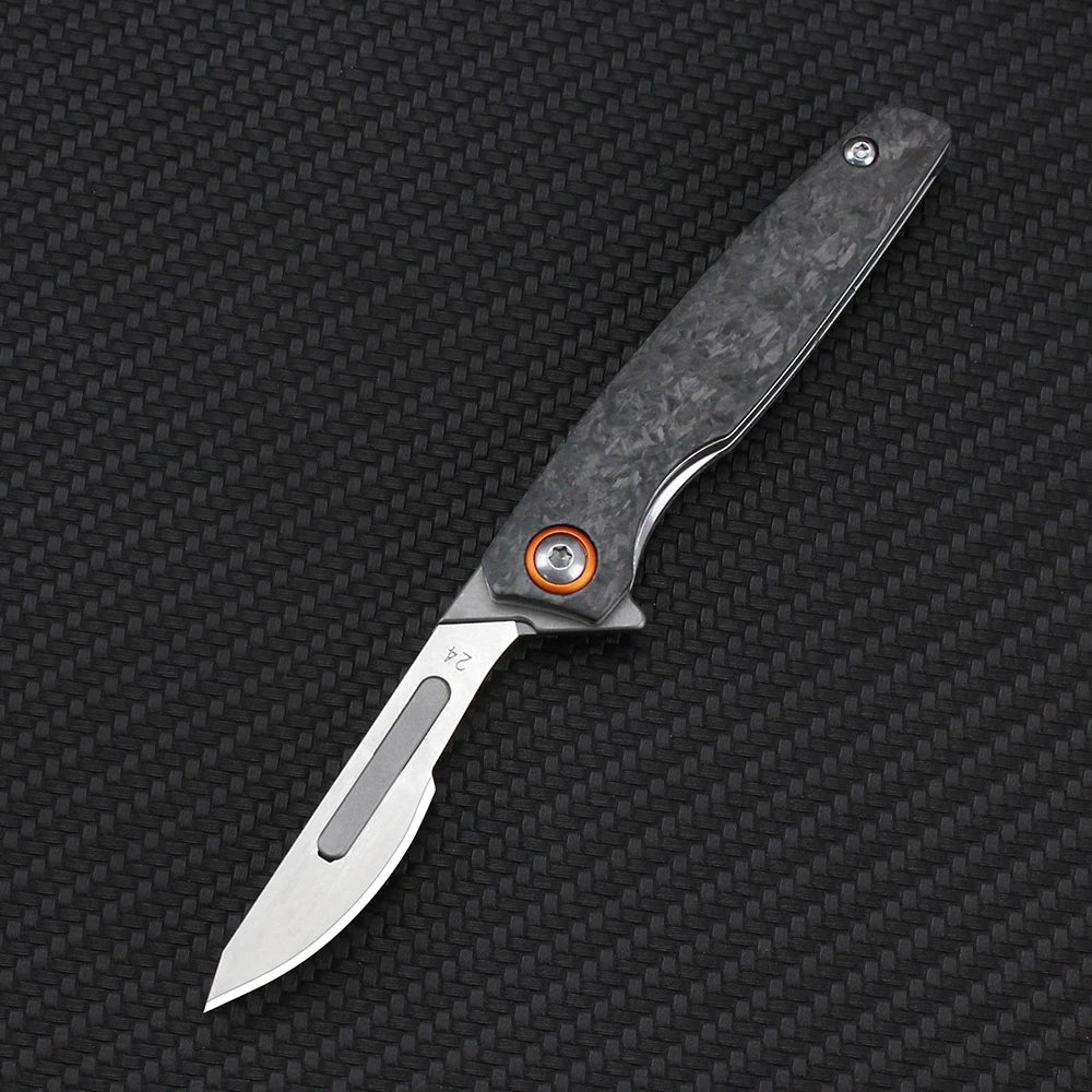 Carbon Fiber Folding Knife For Survival / Self-Defense
