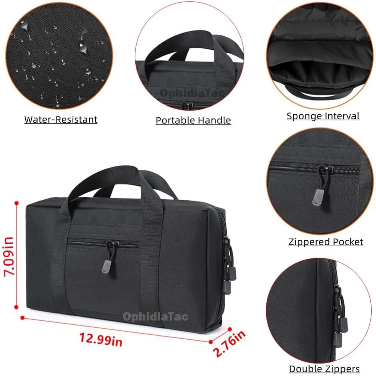 Pistol Gun Case for Glock 17 PX4 G2C Shockproof Padded Magazine Pouch Universal Handgun Bag