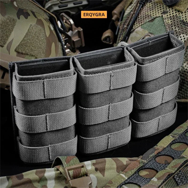 Tactical Triple Mag Pouch With Molle Clip