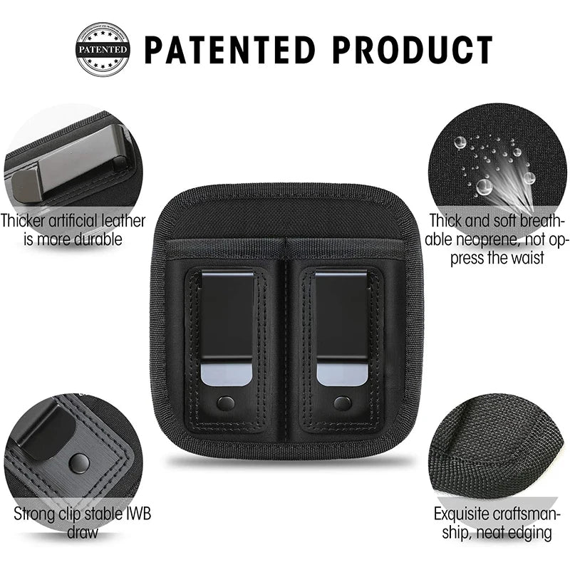 Inside Waist Band Single/Double Magazine Pouch for 9mm .40 .45 .380 .357
