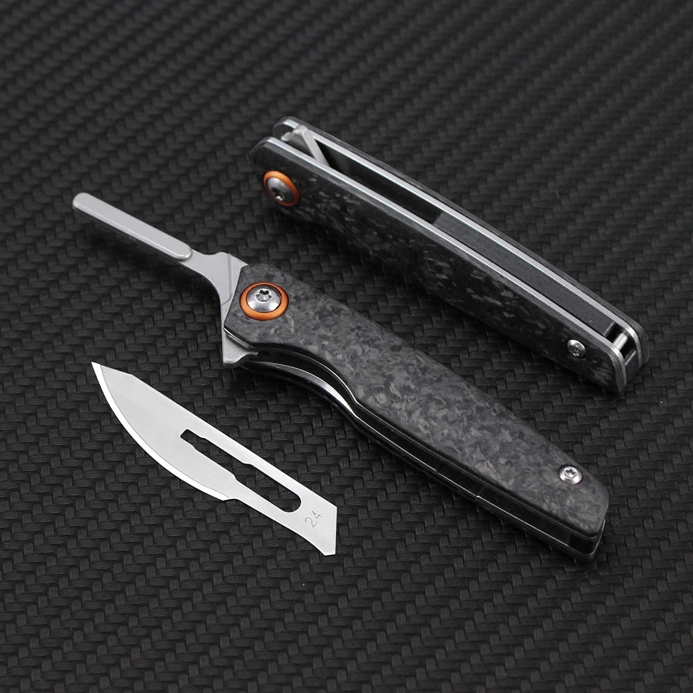 Carbon Fiber Folding Knife For Survival / Self-Defense