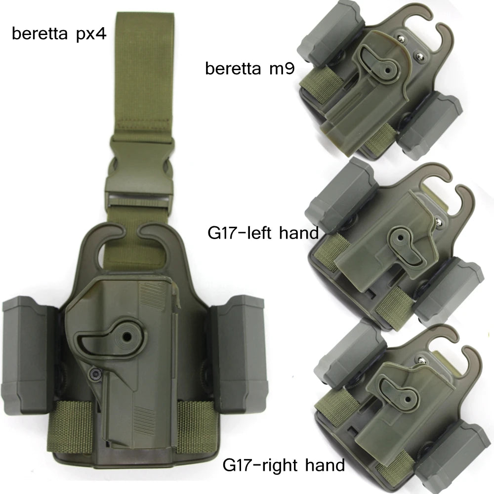 Tactical Drop Holster for Glock 17 19 Colt 1911 Beretta M9 PX4 Pistols