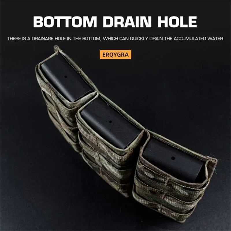 Tactical Triple Mag Pouch With Molle Clip
