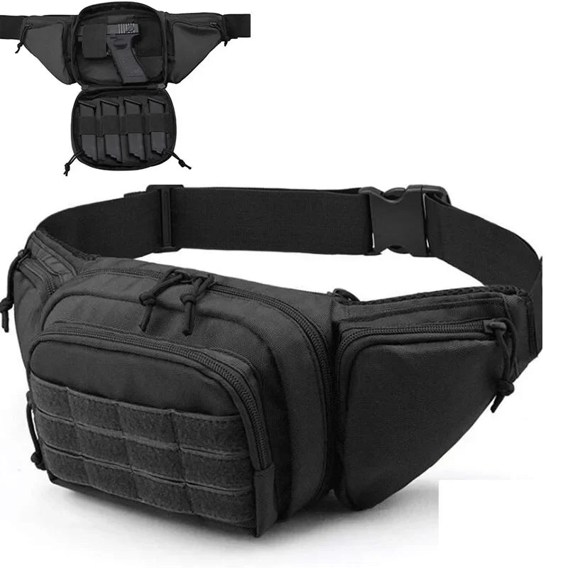 Tactical Pistol Fanny Pack with Magazine Pouch Holder for Glock 17 19 Beretta M9 Sig Sauer
