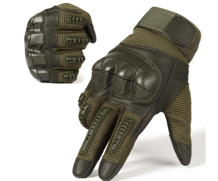 Touchscreen PU Leather  Hard Knuckle Full Finger Tactical Gloves