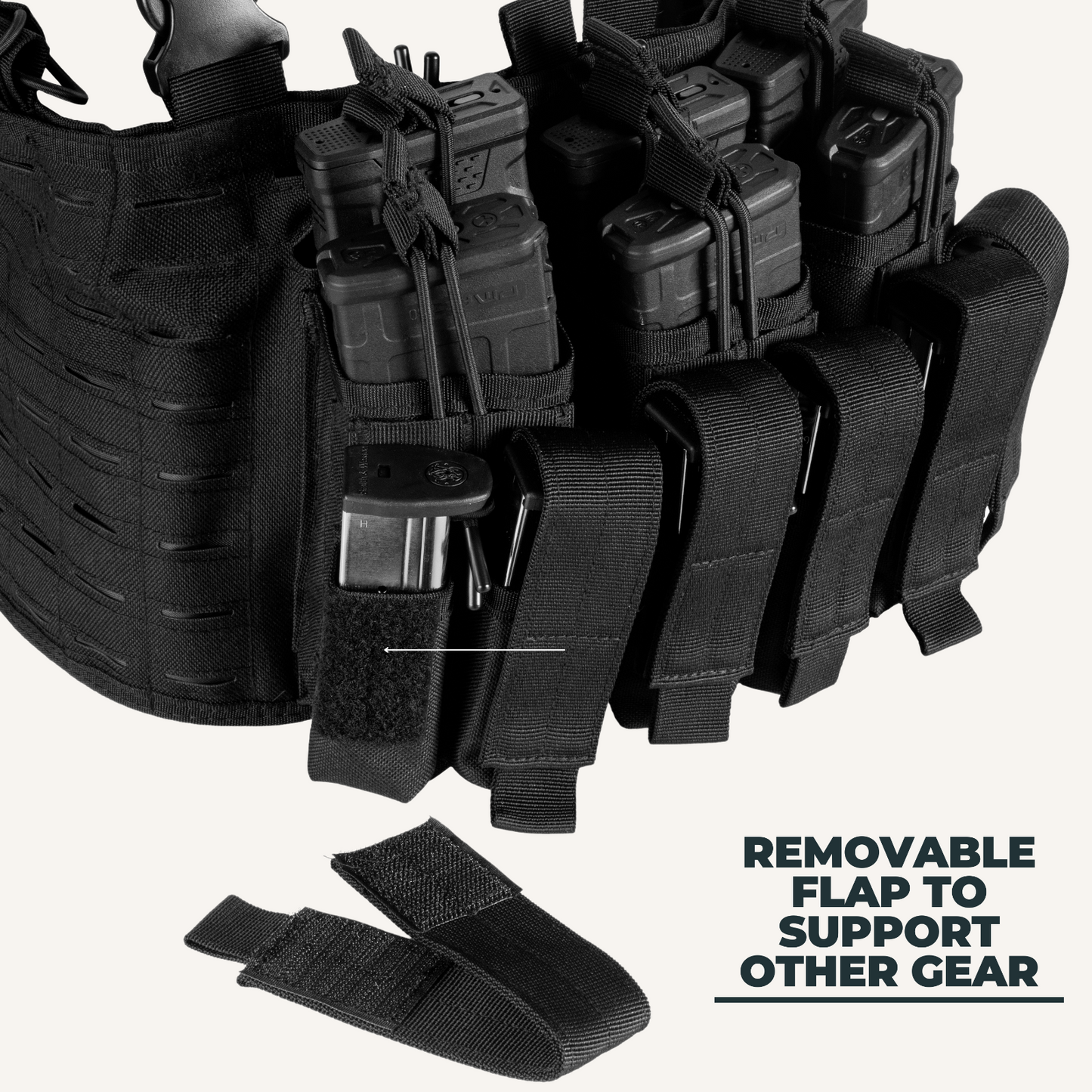 Gilet de poitrine tactique avec pochette pour chargeur kangourou et harnais de reconnaissance militaire