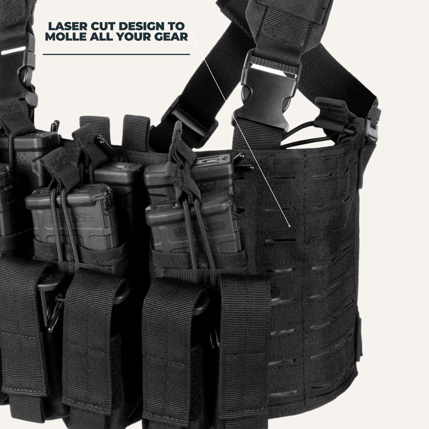 Gilet de poitrine tactique avec pochette pour chargeur kangourou et harnais de reconnaissance militaire