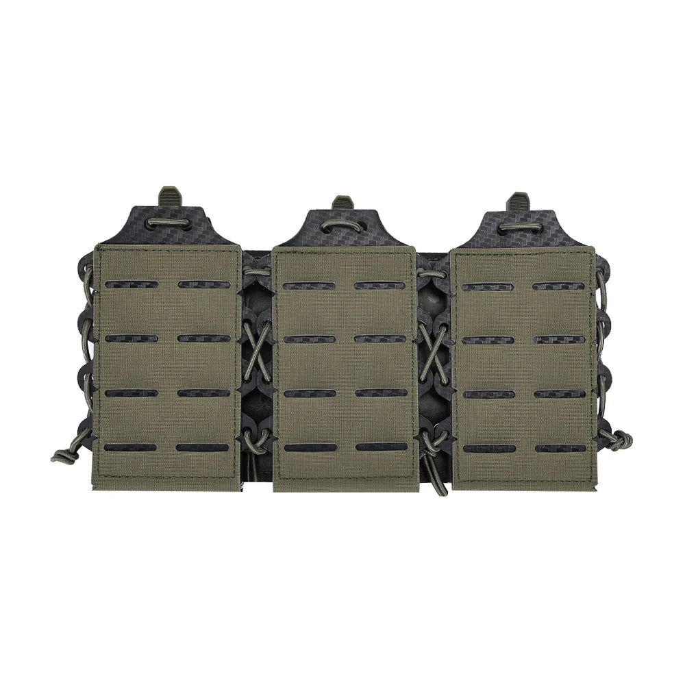 New Tactical Rifle 5.56/7.62 Triple Magazine Pouch Molle Top Open Mag Laser Cut Tool Bags Pouch for M4 AK Magazines Holster