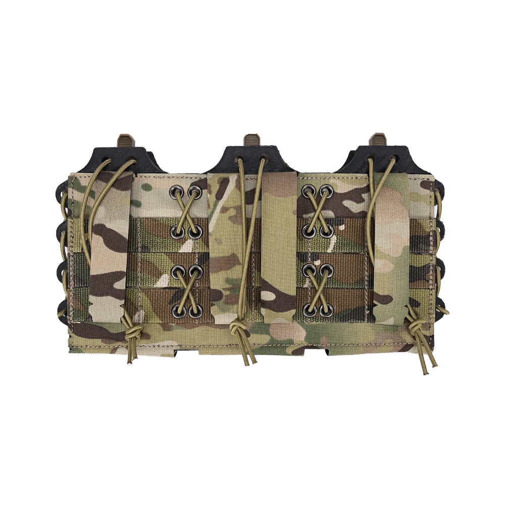 New Tactical Rifle 5.56/7.62 Triple Magazine Pouch Molle Top Open Mag Laser Cut Tool Bags Pouch for M4 AK Magazines Holster