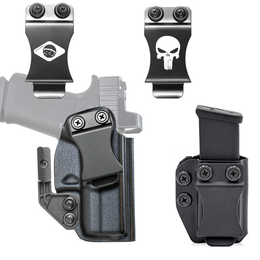 Étui de ceinture intérieur Kydex pour chargeur Glock 43 43x avec viseur holographique