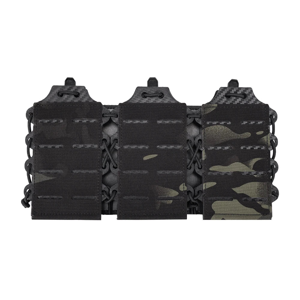 New Tactical Rifle 5.56/7.62 Triple Magazine Pouch Molle Top Open Mag Laser Cut Tool Bags Pouch for M4 AK Magazines Holster