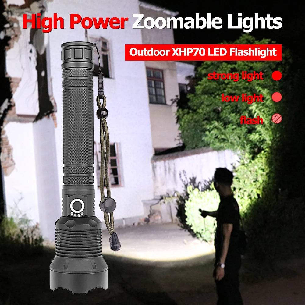 2000LM USB Rechargeable Tactical Torch with/without Battery