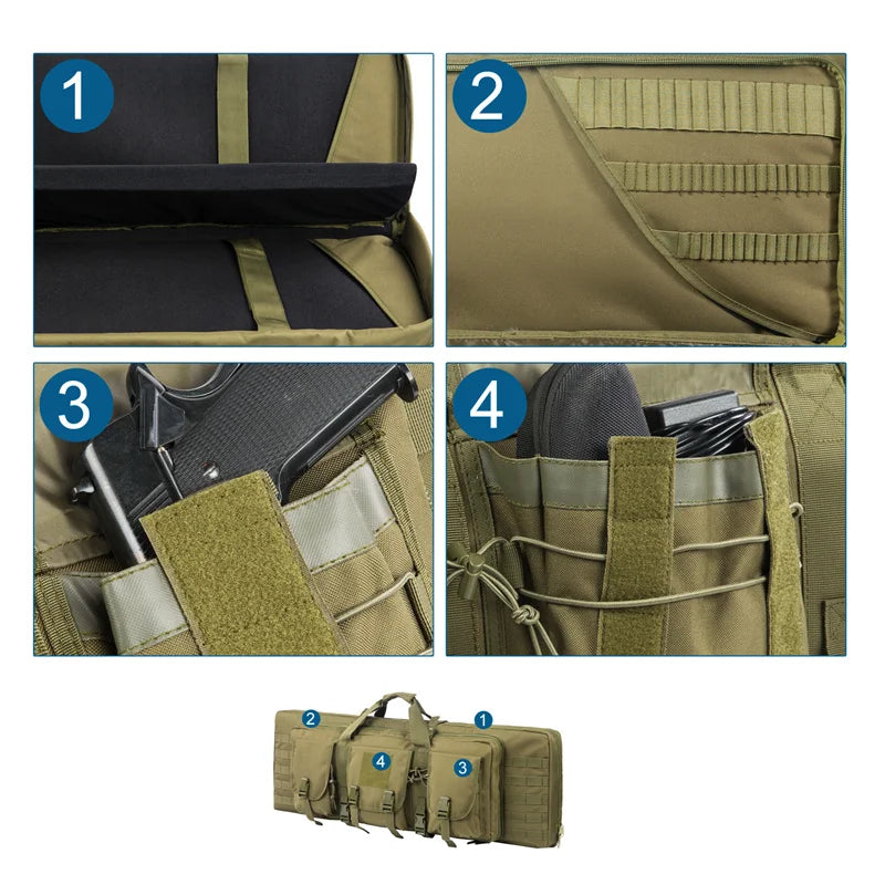 Étui à fusil double 32 38 42 pouces Étui tactique pour fusil et pistolet