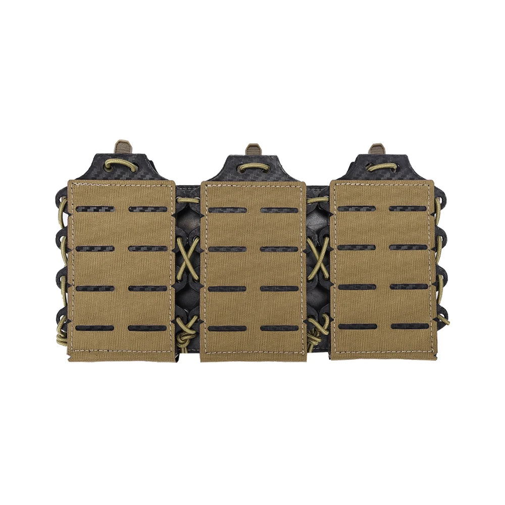New Tactical Rifle 5.56/7.62 Triple Magazine Pouch Molle Top Open Mag Laser Cut Tool Bags Pouch for M4 AK Magazines Holster