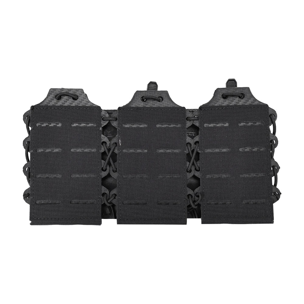 New Tactical Rifle 5.56/7.62 Triple Magazine Pouch Molle Top Open Mag Laser Cut Tool Bags Pouch for M4 AK Magazines Holster