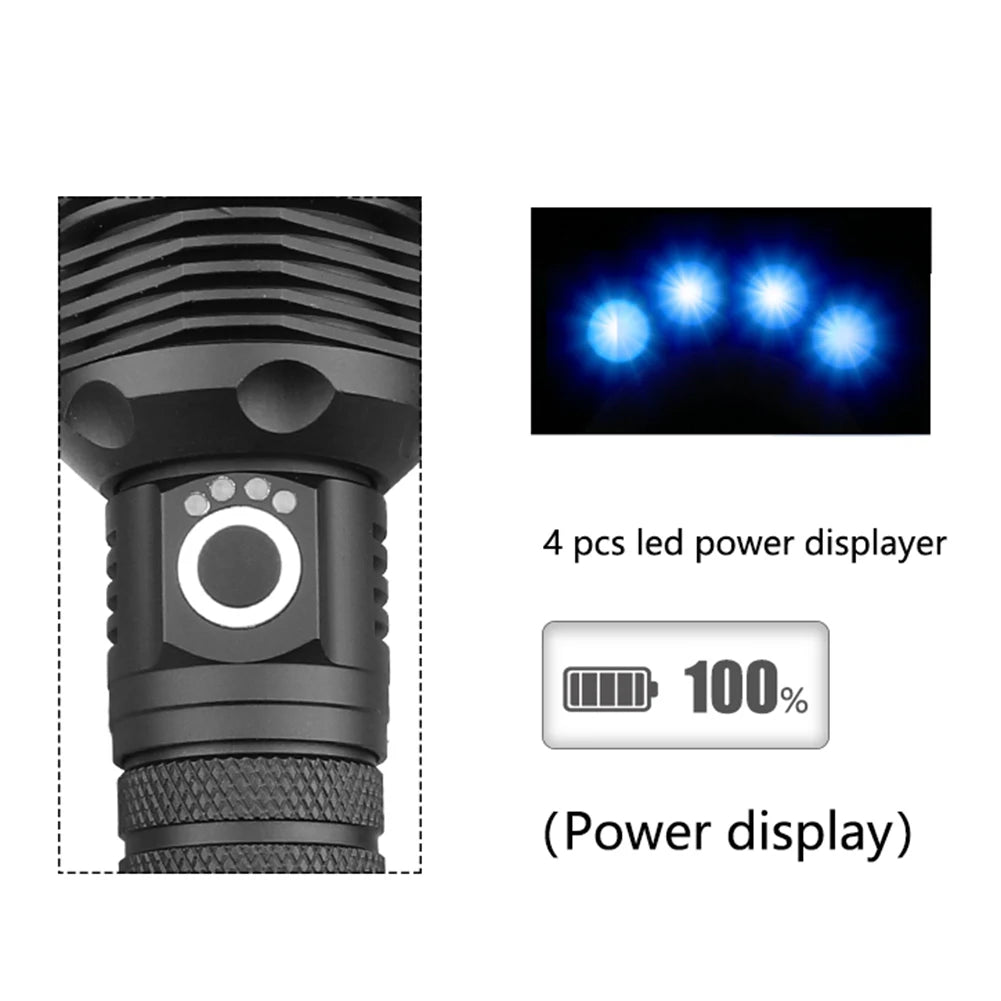 2000LM USB Rechargeable Tactical Torch with/without Battery