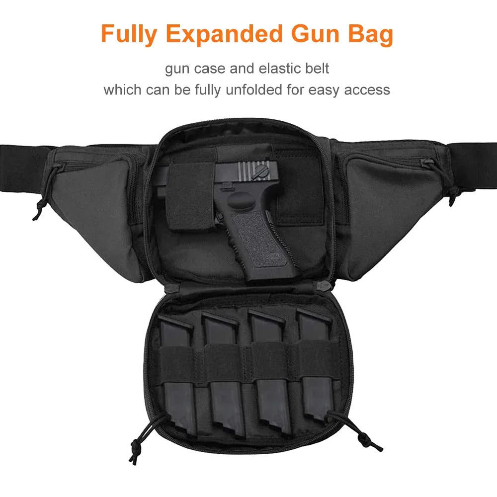 Tactical Pistol Fanny Pack with Magazine Pouch Holder for Glock 17 19 Beretta M9 Sig Sauer