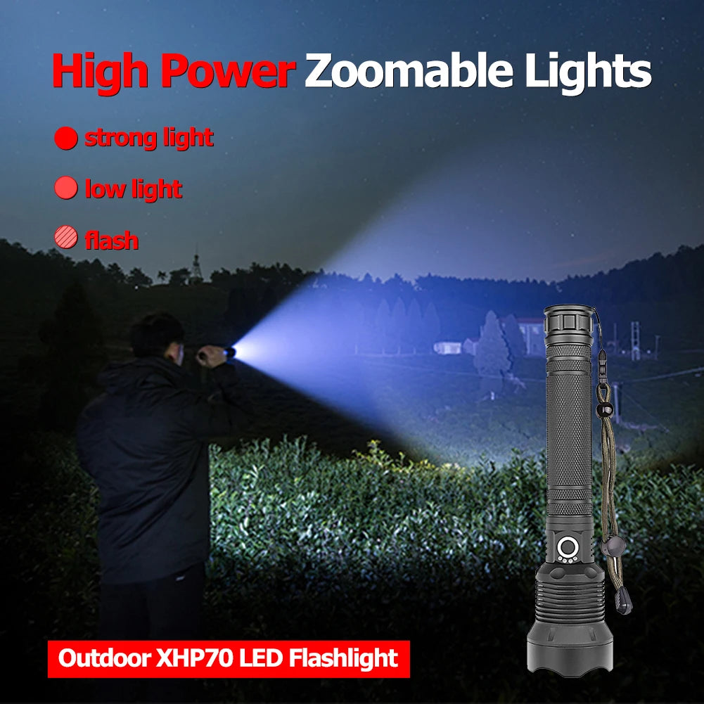 2000LM USB Rechargeable Tactical Torch with/without Battery