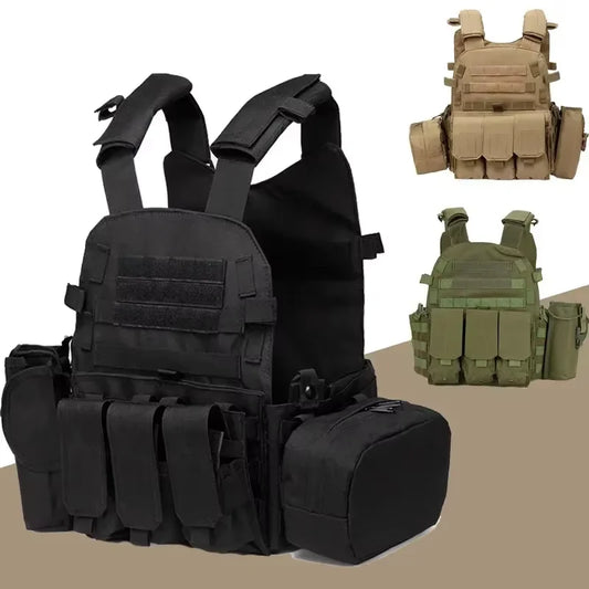 Gilet tactique en nylon, gilet pare-balles, gilet de transport de plaques de camouflage de chasse, gilet de combat MOLLE, gilet militaire de l'armée, équipement Airsoft extérieur