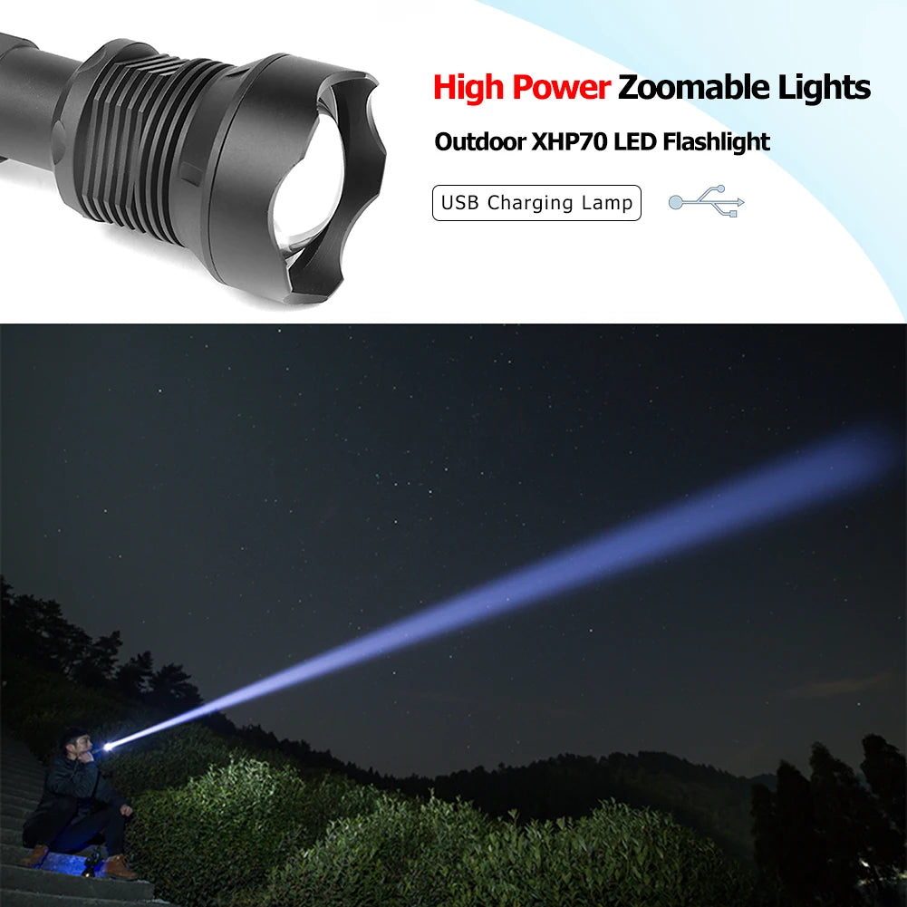 2000LM USB Rechargeable Tactical Torch with/without Battery